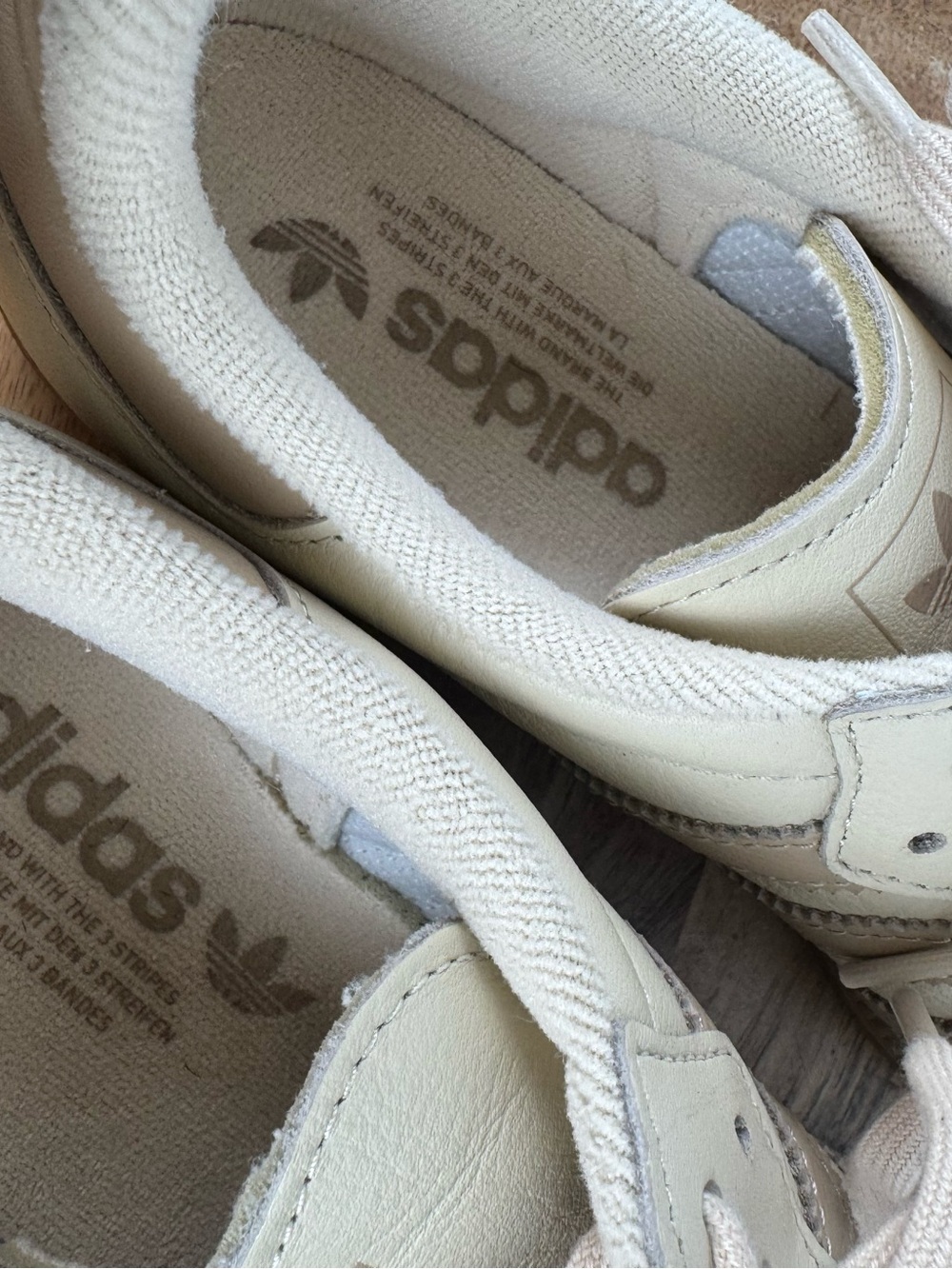 Adidas Originals Samba OG Leather Sneakers Cream/Beige Gum Sole - Picture 6 of 15